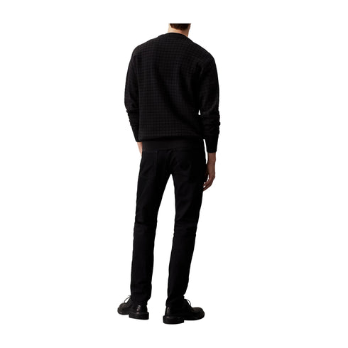CALVIN KLEIN Pullover Maglia Uomo check pattern Nero - Francavilla Moda